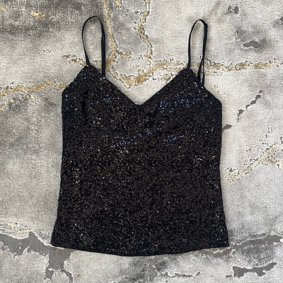 Vintage 2000’s black sequin cami top